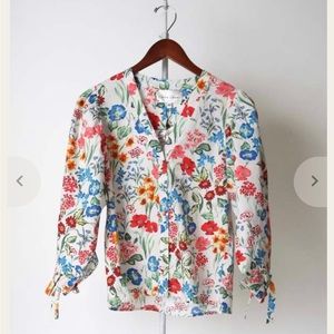 Cara Cara Win Top, Floral Garden Ivory, Size Small, NWT